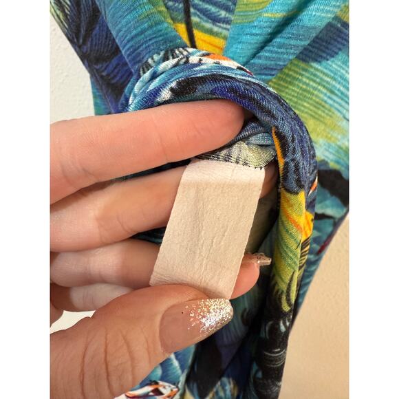 90s Slinky Hawaiian Print Mini Dress - Picture 4 of 8